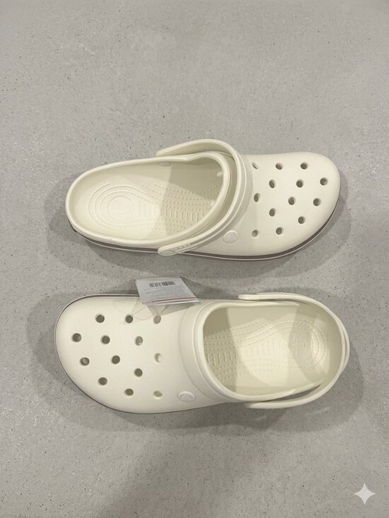 Beige Crocs Crocband Gum Clog Slippers Shoes - Picture 2 of 7